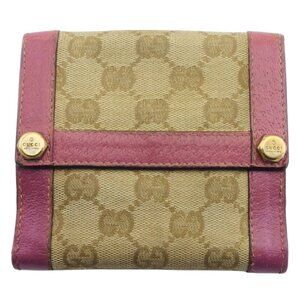 GUCCI Bifold Wallet Beige pink Women 154117 Authentic secondhand